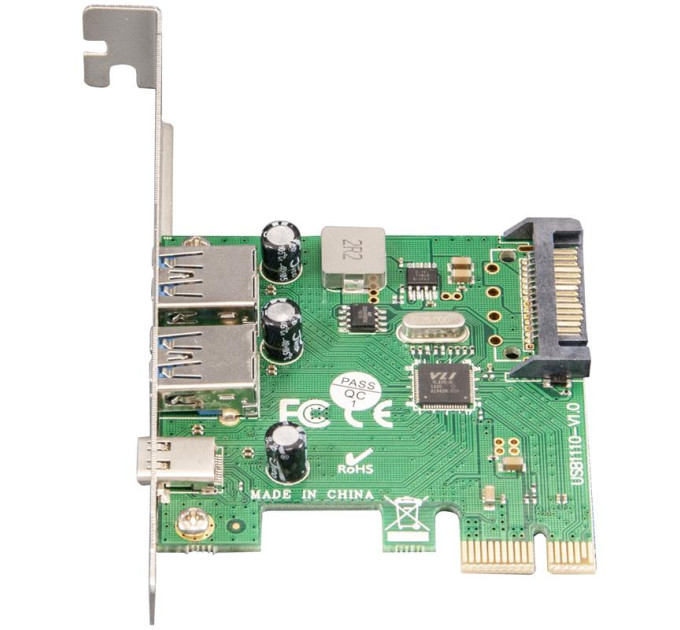 Frime Контролер Frime NEC720202 (ECF-PCIEtoUSB007.LP) PCI-E-2xUSB3.0+USB3.0 Type-C