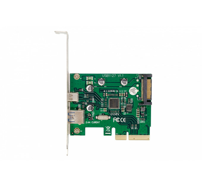 Frime Плата розширення Frime PCI-E to USB3.1 TYPE-A+C (1+1 порти) ASM1142 (ECF-PCIEtoUSB009.LP)