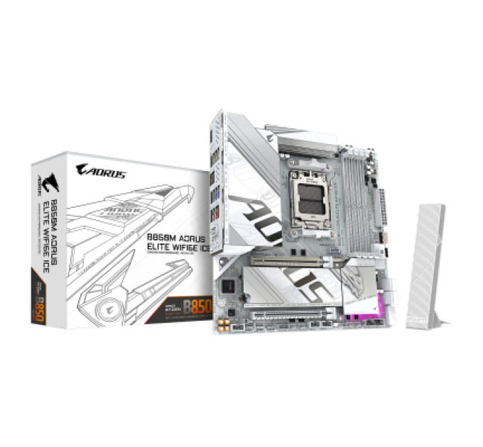 GIGABYTE Материнська плата GIGABYTE B850M A ELT WF6E ICE (B850M AORUS ELITE WIFI6E ICE)