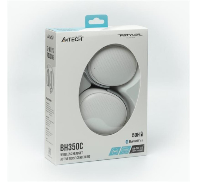 A4Tech Гарнітура бездротова A4-Tech BH350C (White), колір білий