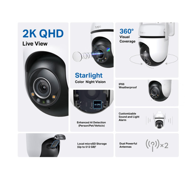 TP-Link Домашня Wi-Fi камера, Tapo C520WS TP-LINK