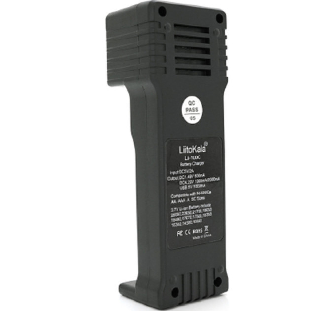 Liitokala Зарядний пристрій для акумуляторів Liitokala 1 Slot, LED disp, USB, Li-ion/3.7V/3.8V, Li-Fe/3.2V, Ni-MH/1.2V (Lii-100C)