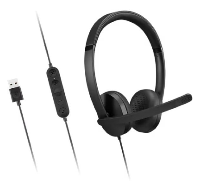 LENOVO Навушники Lenovo USB-A Wired Stereo Headset Gen 2 Black (4XD1P83425)