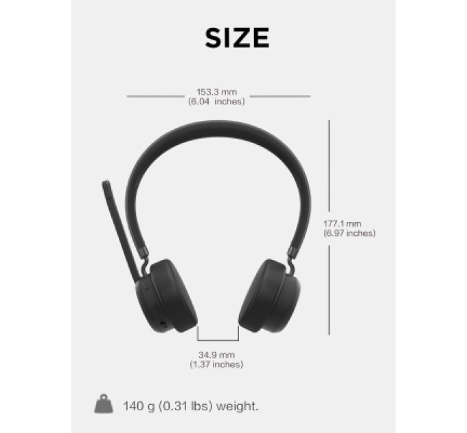 LENOVO Навушники Lenovo Wireless VoIP Headset (Teams) Black (4XD1M80020)