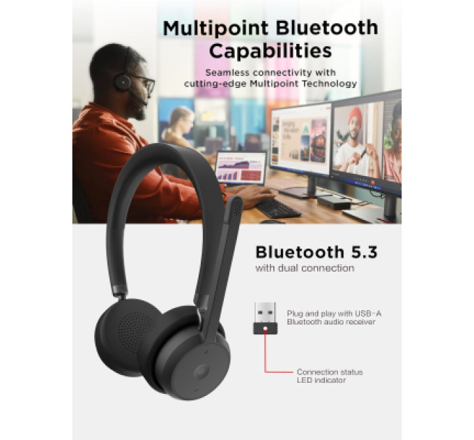 LENOVO Навушники Lenovo Wireless VoIP Headset (Teams) Black (4XD1M80020)