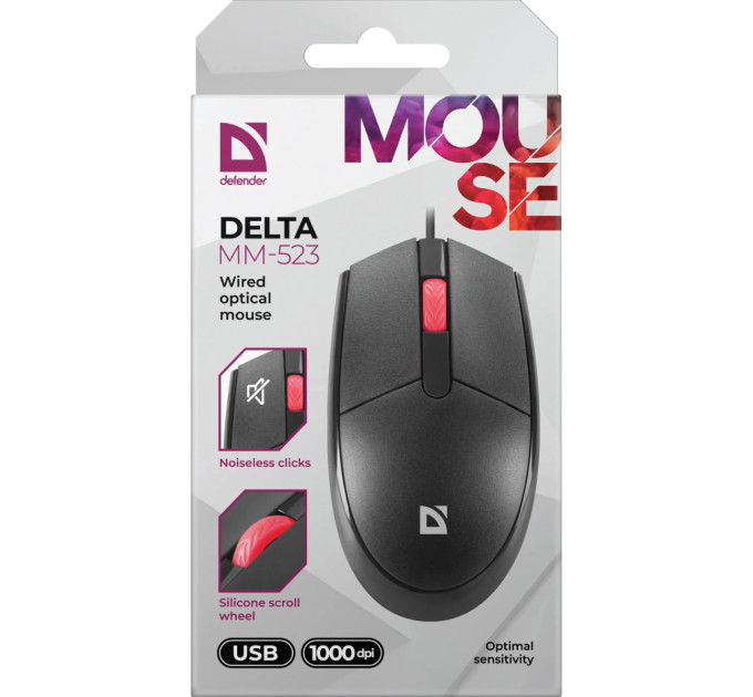 Defender Мишка Defender Delta MM-523 USB Black (52523)
