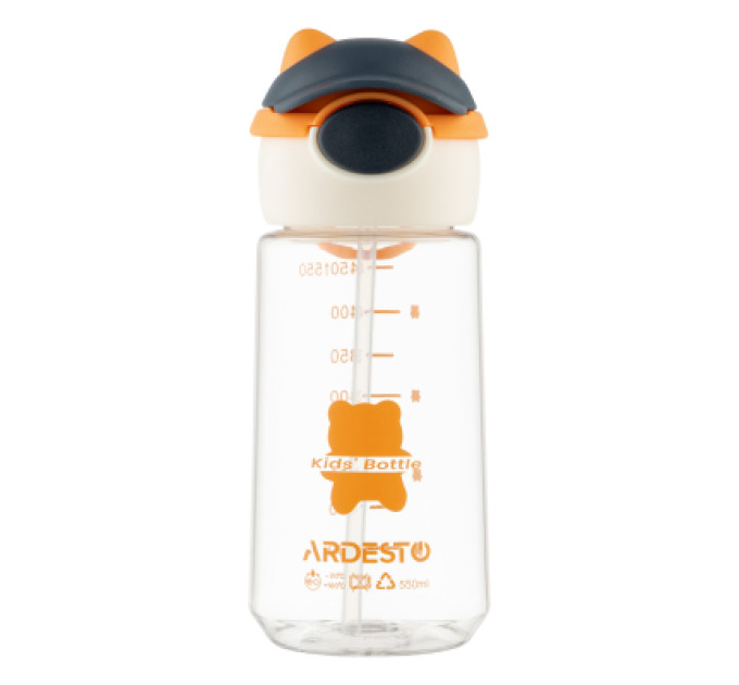 Ardesto Пляшка для води Ardesto Bear 550мл помаранчевий (AR2255BO)