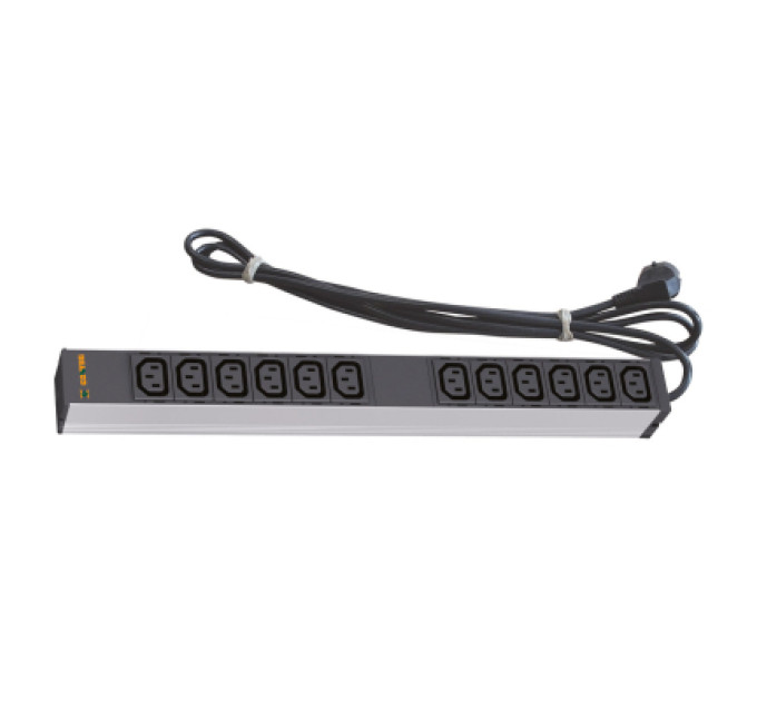 Conteg Силовий блок 19" 1U 12 розеток IEC C13, вилка Schuko, кабель 3м. Conteg (DP-RP-12-IECC13)