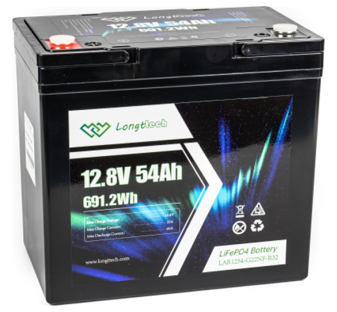 Longttech Батарея LiFePo4 Longttech 12.8V - 54Ah (LAR1254-G22NF-R32)