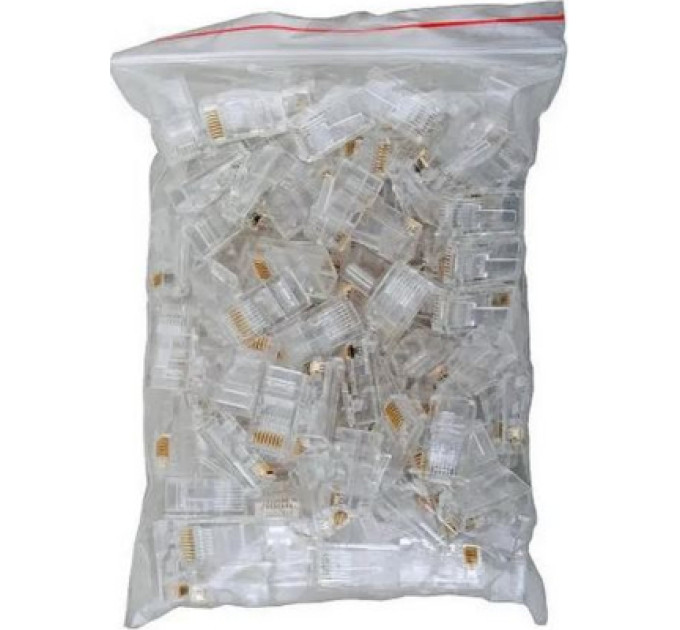 Kingda Конектор RJ45 cat.5e UTP 8P8C, наскрізні отвори, 100шт/пак Kingda (KD-PG8032-C5E/100)