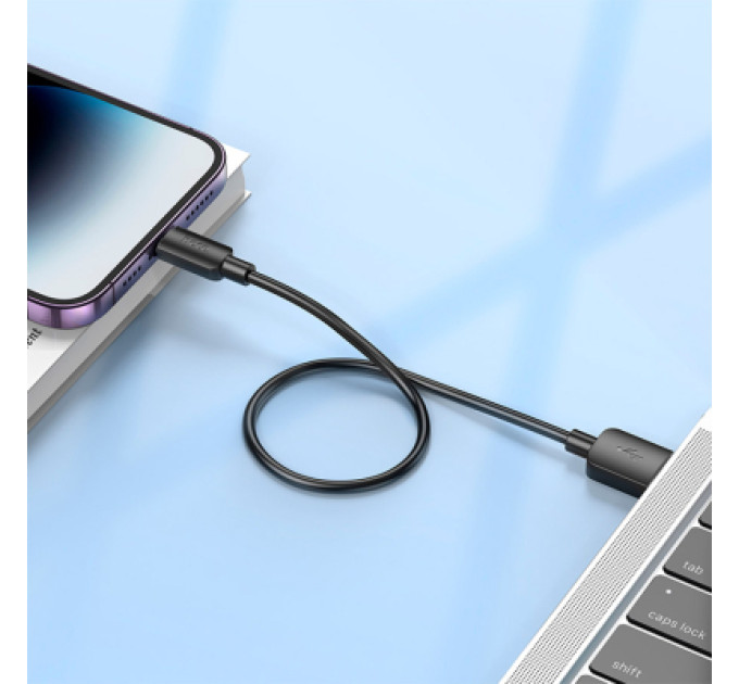 HOCO Дата кабель USB 2.0 AM to Lightning 0.25m Hyper X96 black HOCO (6942007609388)
