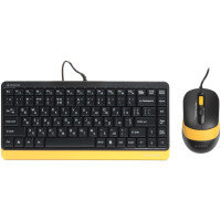 A4Tech Fstyler F1110, комплект дротовий клавіатура з мишою, USB, сірий чорно-жовтий