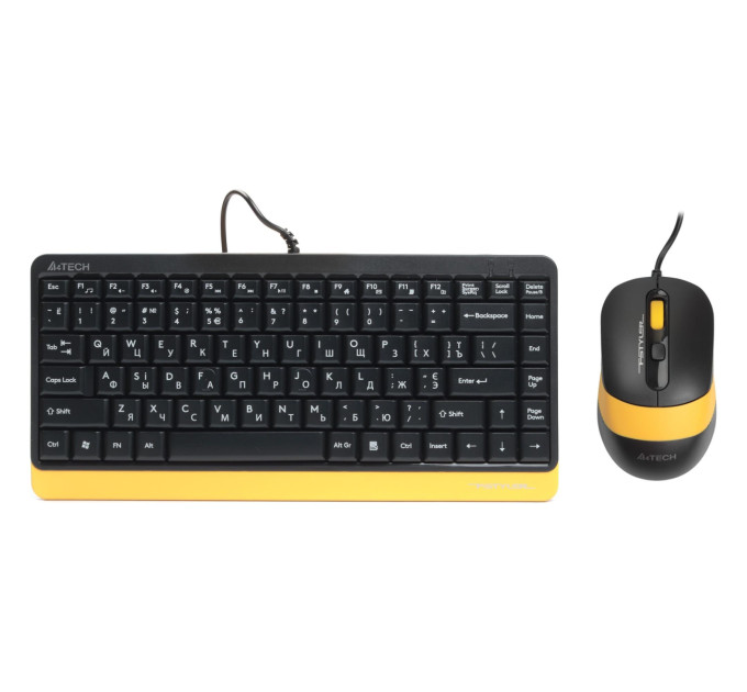 A4Tech A4Tech Fstyler F1110, комплект дротовий клавіатура з мишою, USB, сірий чорно-жовтий