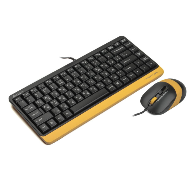 A4Tech A4Tech Fstyler F1110, комплект дротовий клавіатура з мишою, USB, сірий чорно-жовтий