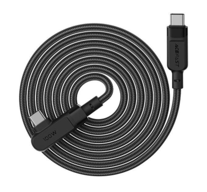 Acefast Дата кабель USB-C to USB-C 2.0m 5A 100W nylon C5-03 black Acefast (6974316281016)