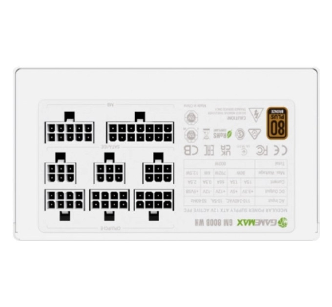 Gamemax Блок живлення Gamemax 800W (GM 800B WH Fully-modular New)