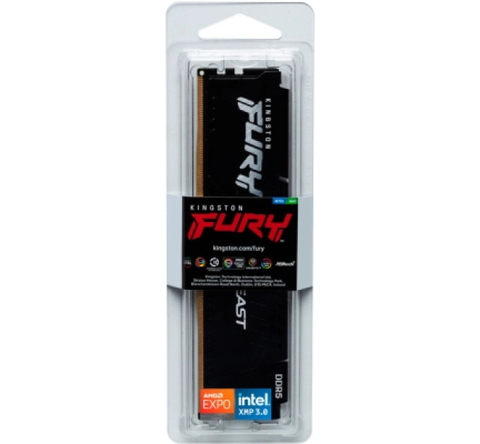 Kingston Fury (ex.HyperX) Модуль пам'яті для комп'ютера DDR5 64GB 5600 MHz Beast Black Kingston Fury (ex.HyperX) (KF556C40BB-64)