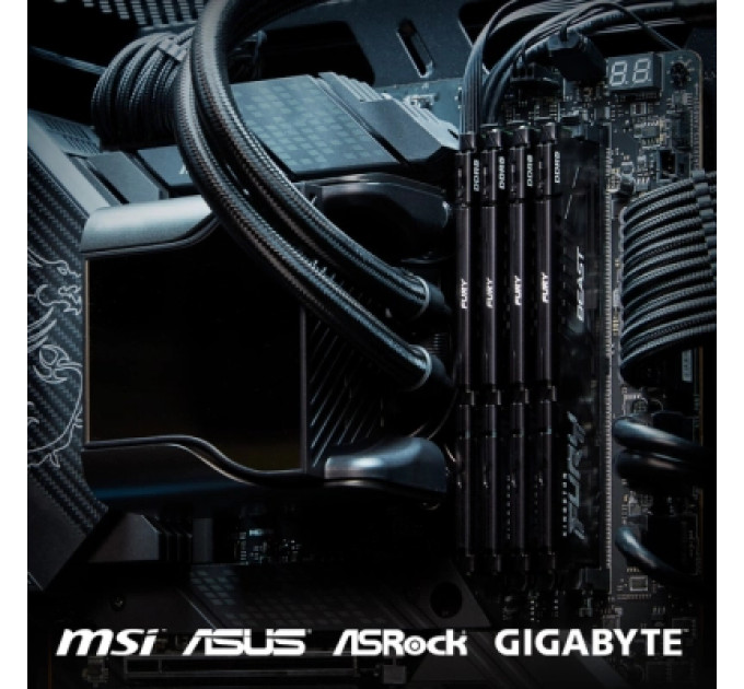 Kingston Fury (ex.HyperX) Модуль пам'яті для комп'ютера DDR5 64GB 5600 MHz Beast Black Kingston Fury (ex.HyperX) (KF556C40BB-64)