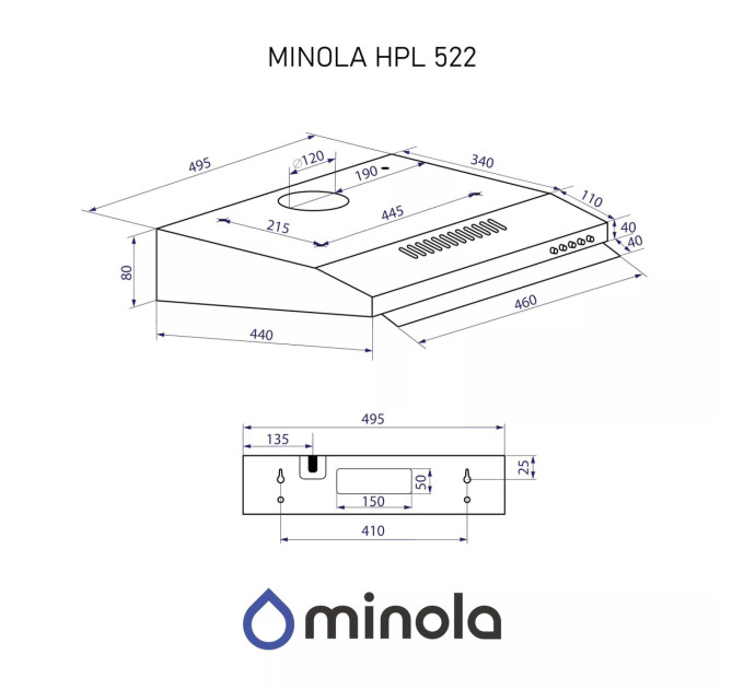 Minola Витяжка Minola HPL 522 WH