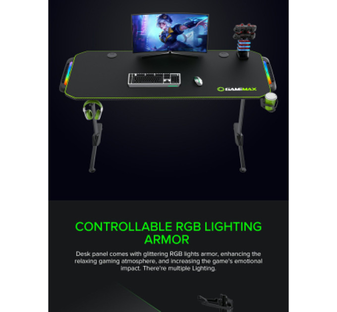 Gamemax Комп'ютерний стіл Gamemax D140 Carbon-RGB