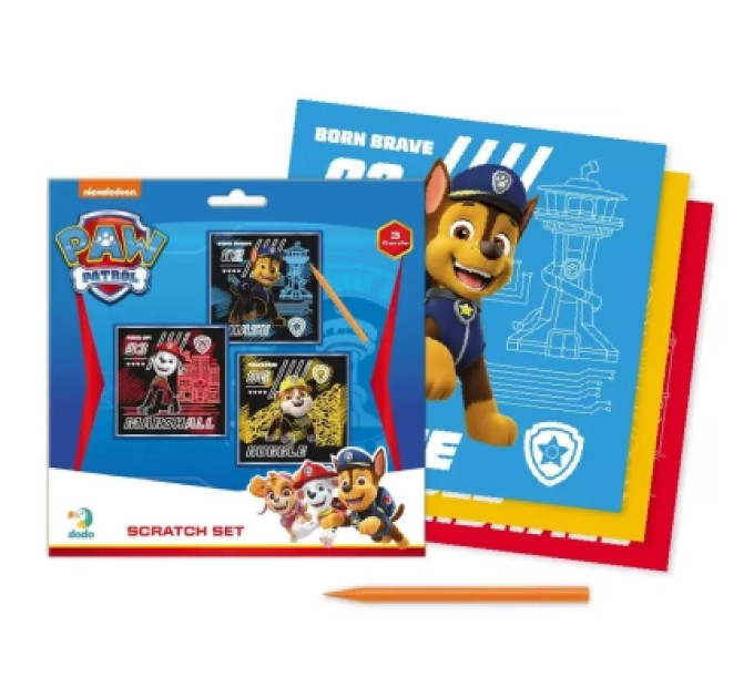 DoDo Набір для творчості DoDo гравюр Paw Patrol 3 шт (200193)
