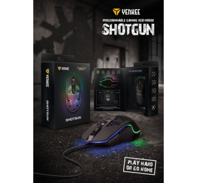 YENKEE Мишка YENKEE YMS 3030BK Shotgun USB Black (45015501)