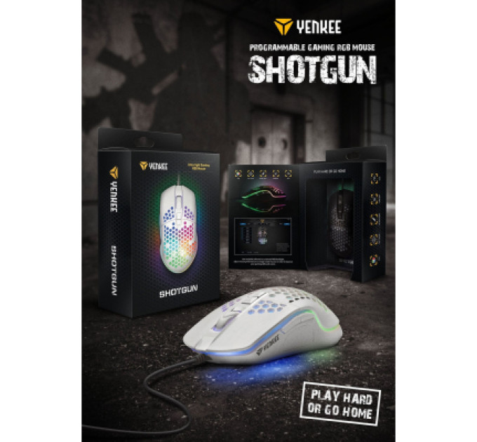 YENKEE Мишка YENKEE YMS 3030WE Shotgun USB White (45015502)