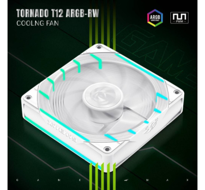 Gamemax Кулер до корпусу Gamemax Tornado T12 ARGB-RW
