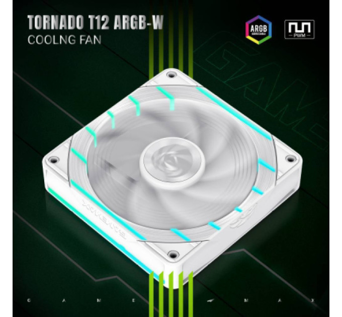 Gamemax Кулер до корпусу Gamemax Tornado T12 ARGB-W