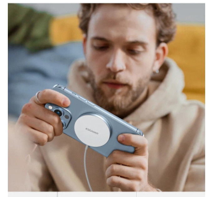 Essager Зарядний пристрій Essager 2-in-1 wireless charger 15W magnetic for phone and earphones (EWXCX-YT02-Z)