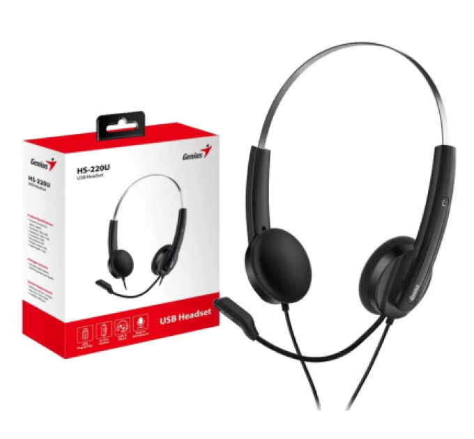 Genius Навушники Genius HS-220U USB Black (31710020400)