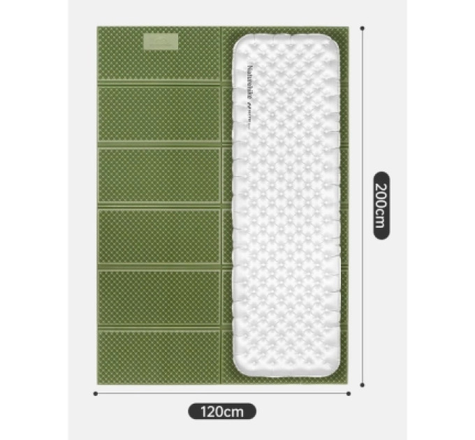 Naturehike Туристичний килимок Naturehike CNK2450WS044 подвійний 200x120х1,8см зелений (6927595789995)