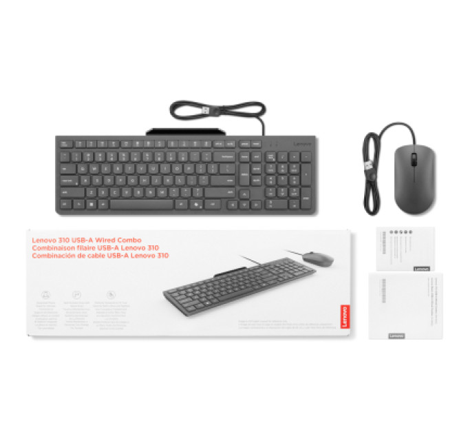 LENOVO Комплект Lenovo 310 Combo Wired USB UA Black (GX31R09776)