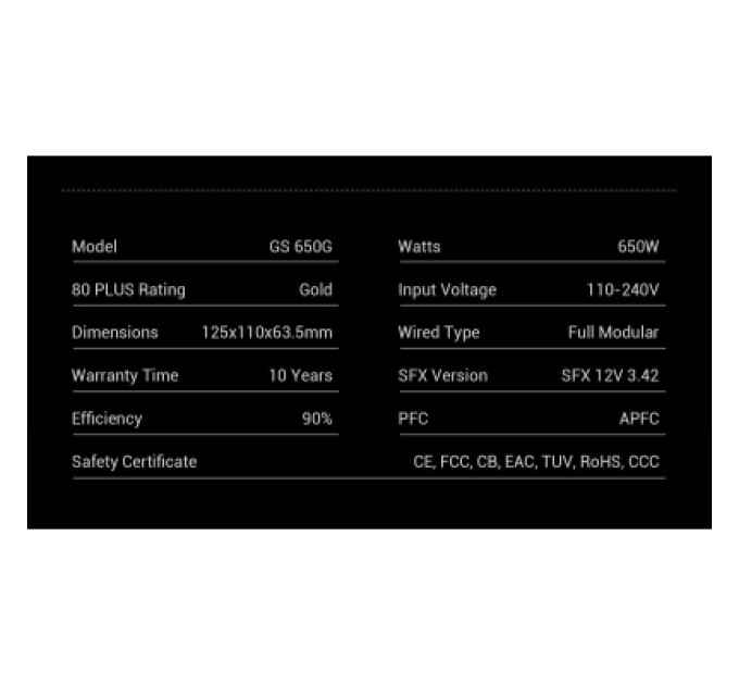 Gamemax Блок живлення Gamemax 650W (GS 650G V25)