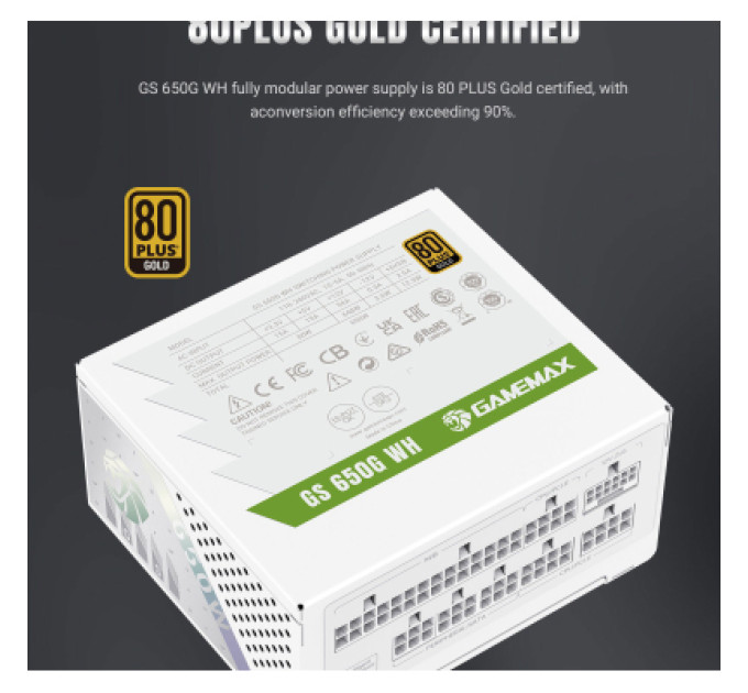 Gamemax Блок живлення Gamemax 650W (GS 650G WH V25)