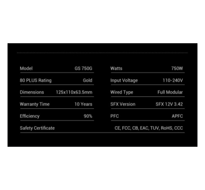 Gamemax Блок живлення Gamemax 750W (GS 750G V25)