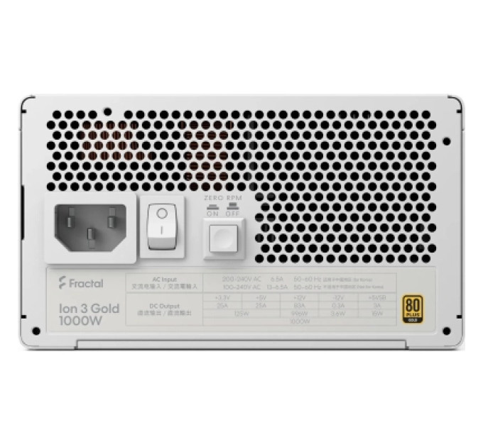 Fractal Design Блок живлення Fractal Design 1000W Ion 3 Gold (FD-P-IA3G-101-EU-WT)