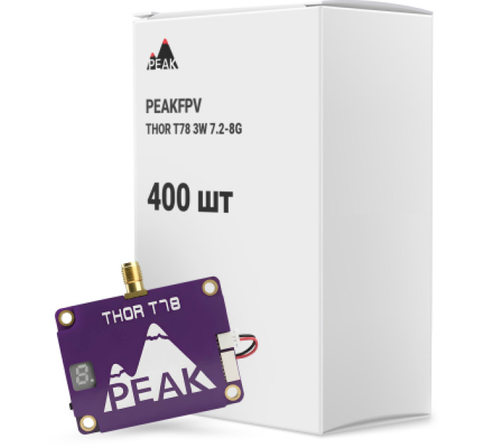 Peakfpv Відеопередавач (VTX) Peakfpv THOR T78 3W 7.2-8G упаковка 400 шт. (T78BOX400)