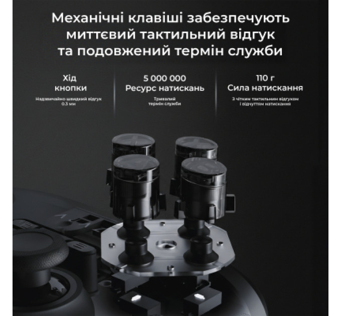 Ajazz Геймпад Ajazz GP100S 2.4G/BT/USB Switch/PC/iOS/Android RGB Black (GP100S-B)