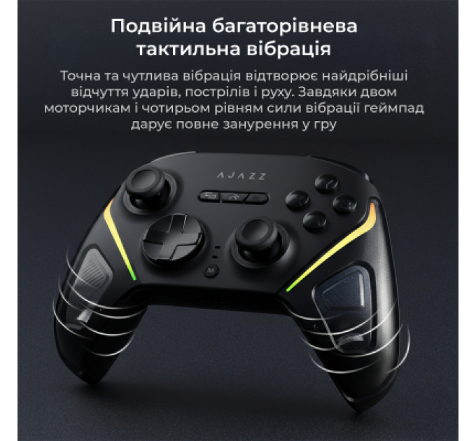 Ajazz Геймпад Ajazz GP100S 2.4G/BT/USB Switch/PC/iOS/Android RGB Black (GP100S-B)