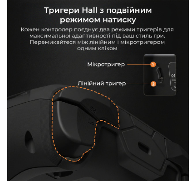 Ajazz Геймпад Ajazz GP100S 2.4G/BT/USB Switch/PC/iOS/Android RGB Black (GP100S-B)