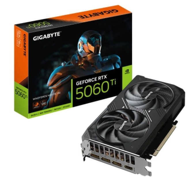 GIGABYTE Відеокарта GIGABYTE GeForce RTX5060Ti 8Gb WINDFORCE MAX OC (GV-N506TWF2MAX OC-8GD)
