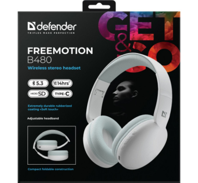 Defender Навушники Defender FreeMotion B480 Bluetooth White (63481)