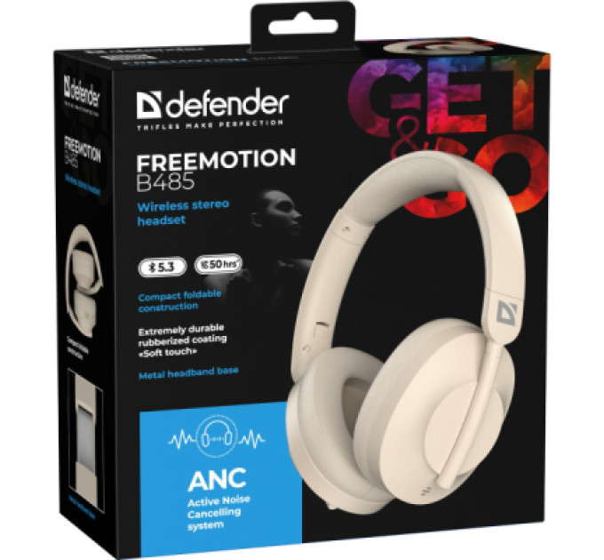 Defender Навушники Defender FreeMotion B485 Bluetooth Beige (63486)