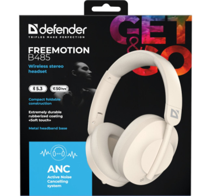 Defender Навушники Defender FreeMotion B485 Bluetooth Beige (63486)