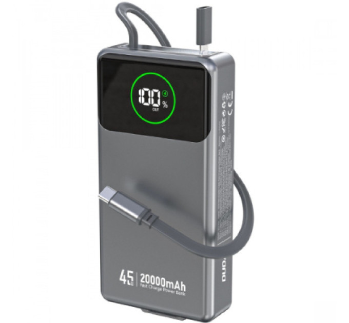 Dudao Батарея універсальна Dudao K31Pro 20000mAh 45W PD, QC, with built-in USB-C/Lightning cables (6977196682010)