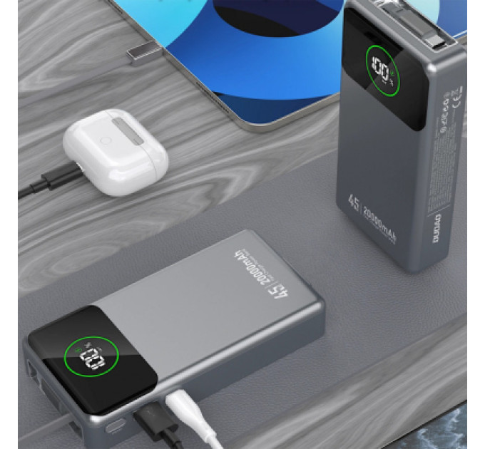 Dudao Батарея універсальна Dudao K31Pro 20000mAh 45W PD, QC, with built-in USB-C/Lightning cables (6977196682010)