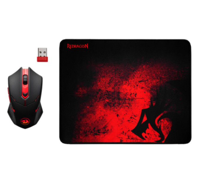 Defender Мишка Defender M601WL-BA Wireless + mouse pad Black/Red (78227)