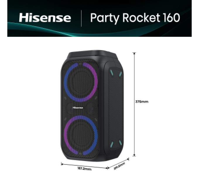 Hisense Акустична система Hisense Party Rocket 160 Black (20013565)