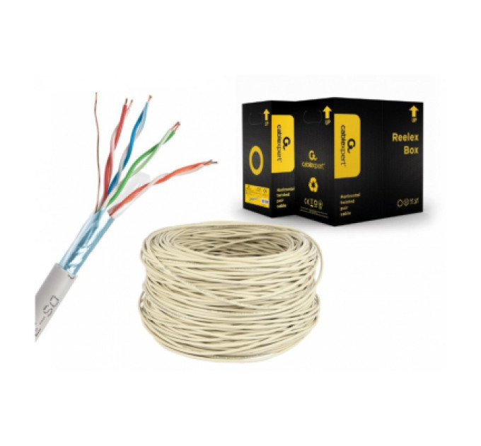 Cablexpert Звита пара,Cablexpert UPC-6004-L/100, CAT6, багатожильна, алюміній під міддю (CCA з AWG24), неекранована, 100 м